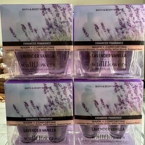 Unused bath and body works Lavender vanilla wallflower scent refills (2 x4)